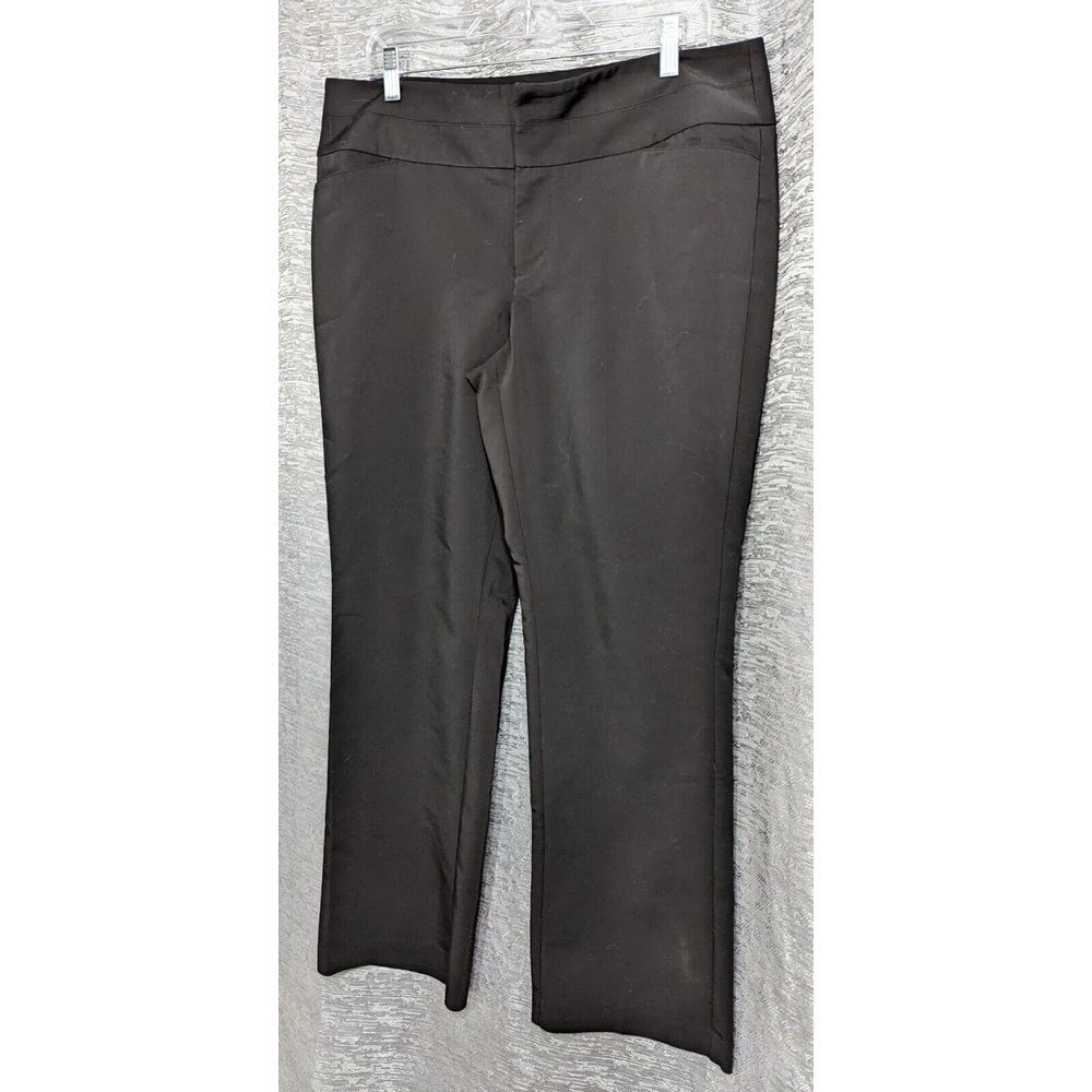 Elle Black Dress Pants Straight Leg Women's 14 - Picture 1 of 6
